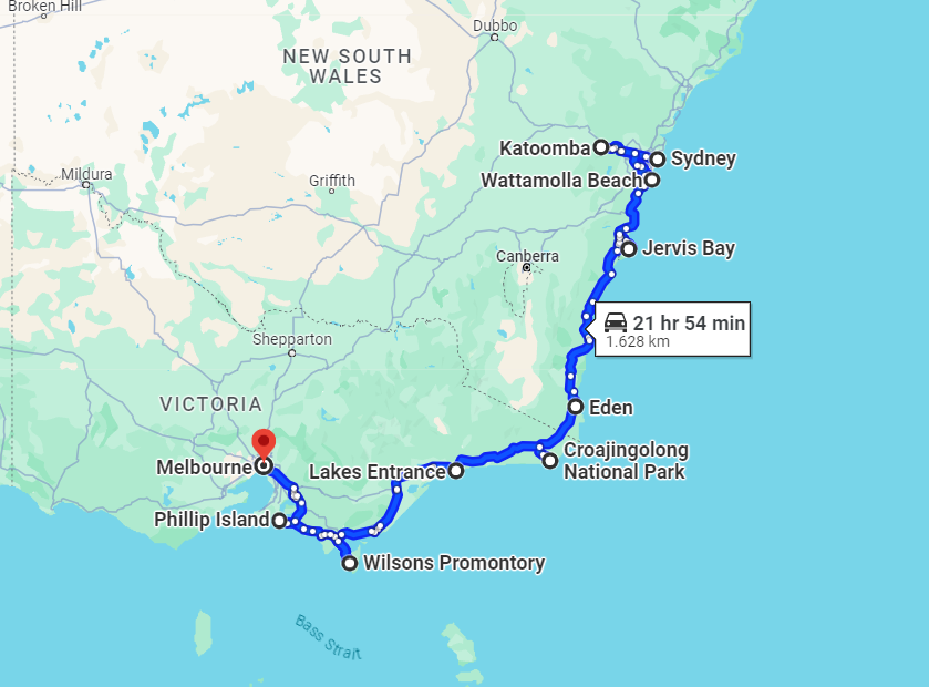 Roadtrip van Sydney naar Melbourne