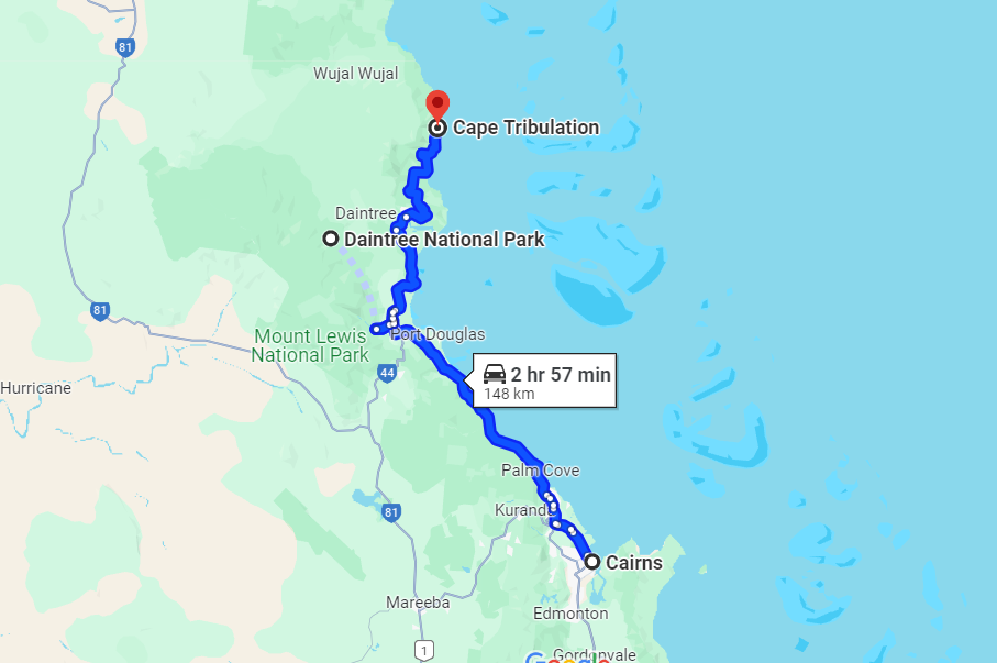 Roadtrip van Cairns naar Cape Tribulation