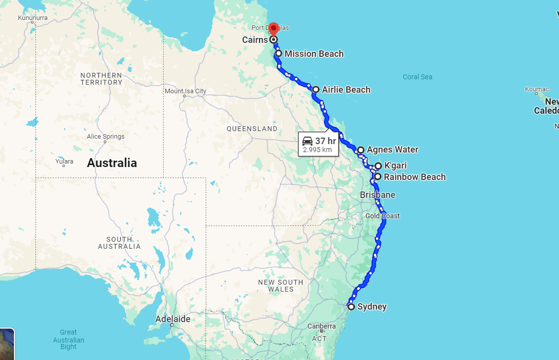 Roadtrip oostkust Australie Sydney Cairns