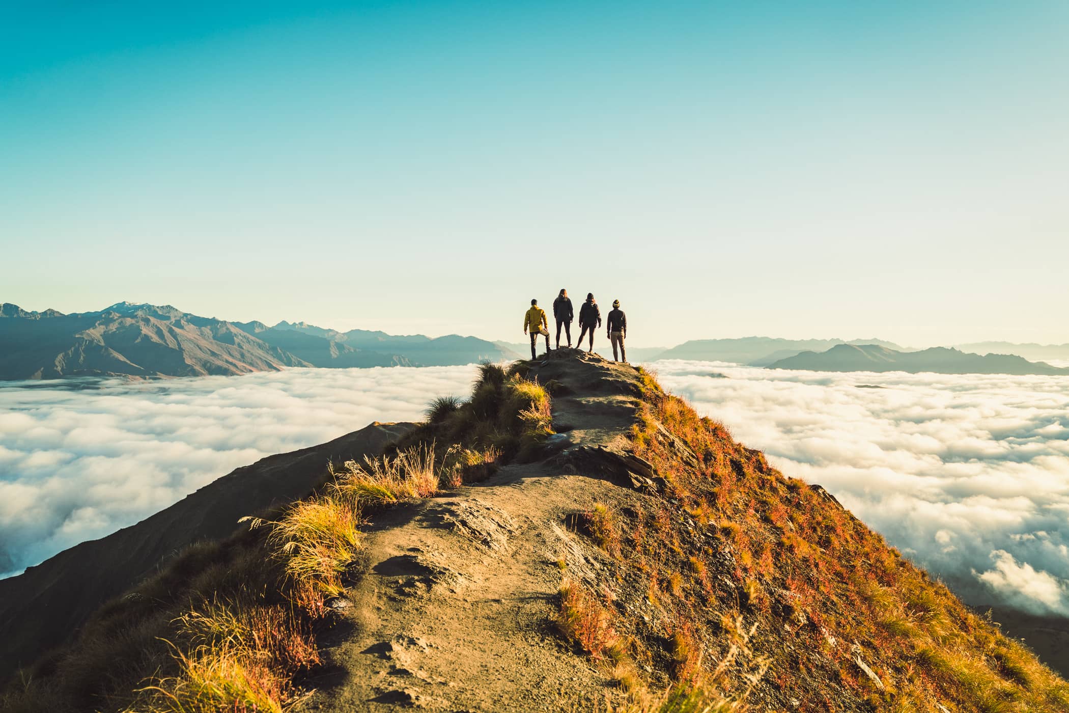 Roys peak groep zonsopkomst