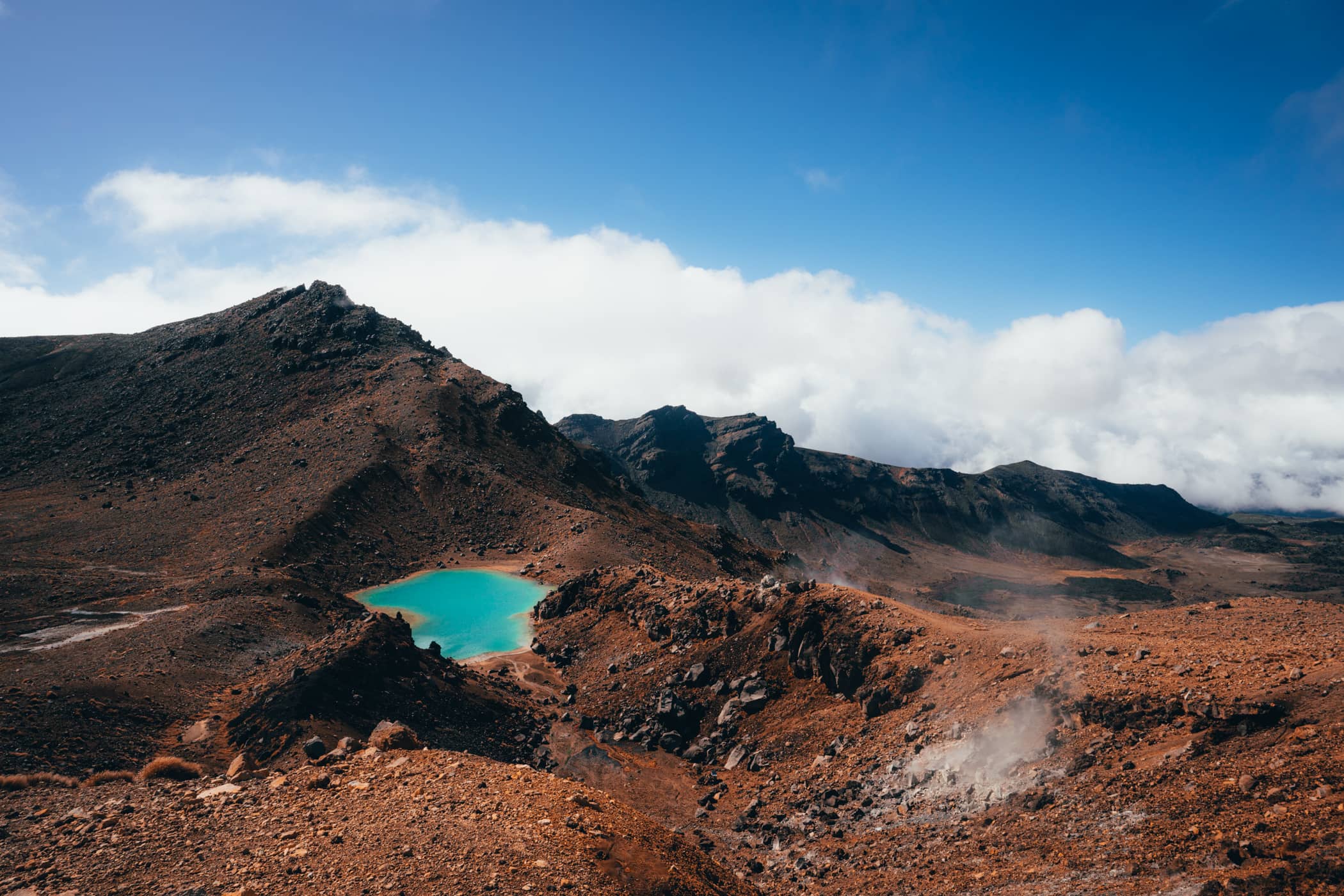 tongariro crossing het blauwe meer