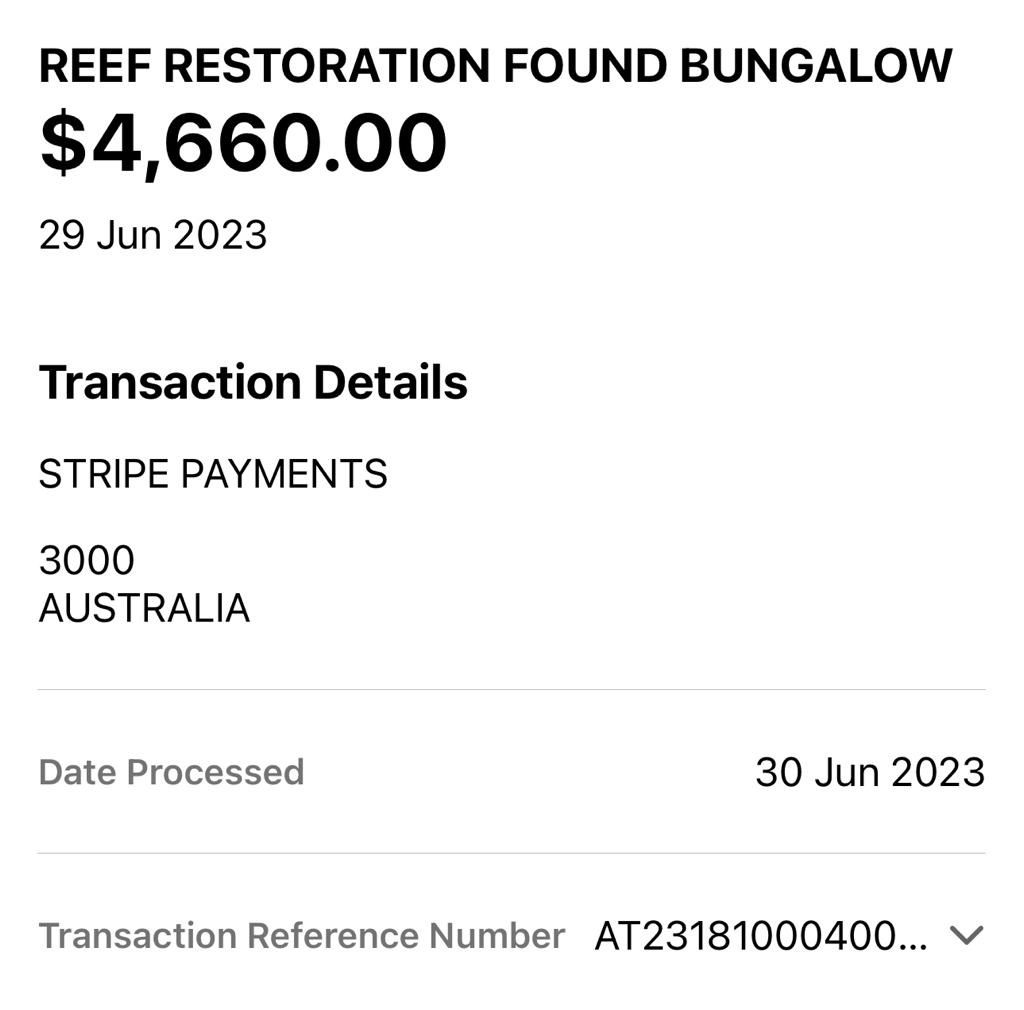 Donation Reef restauration proof 